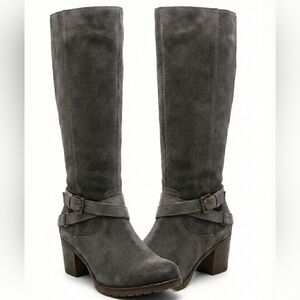 Piper Gray Suede Heeled Boots